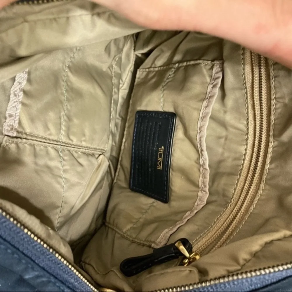 Tumi blue nylon crossbody messenger bag
